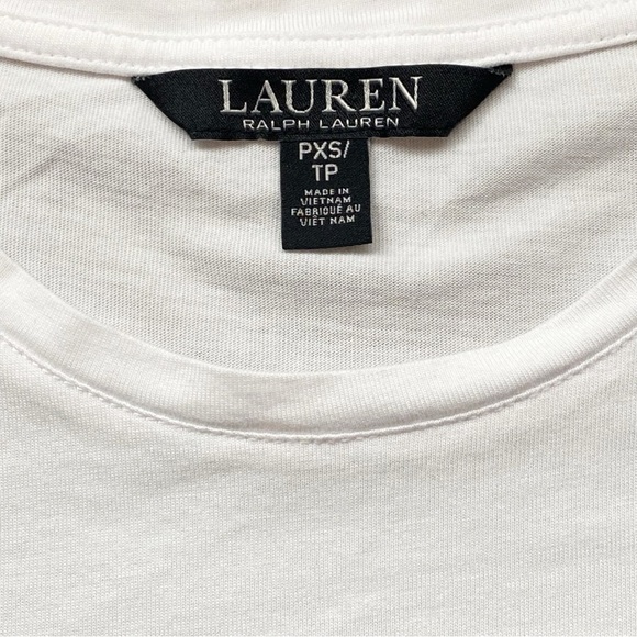 Lauren Ralph Lauren Logo Short Sleeve T-Shirt White with Cursive Lettering PXS - Picture 7 of 11